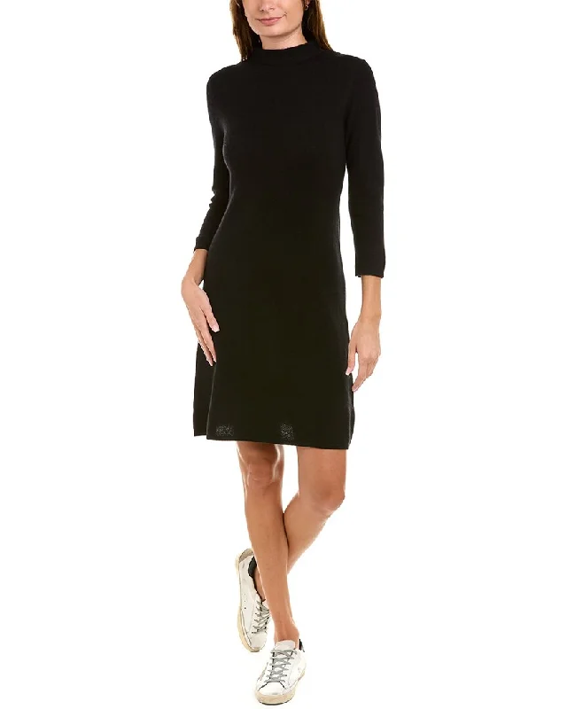 InCashmere Mock Neck Cashmere Sweaterdress