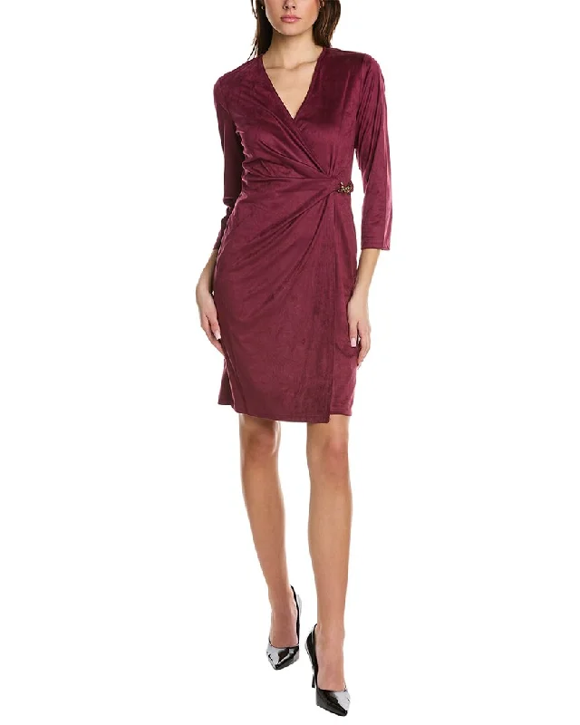 Anne Klein Suede Wrap Dress