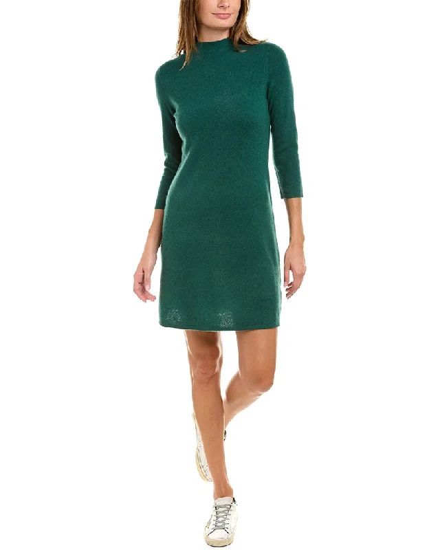 InCashmere Mock Neck Cashmere Sweaterdress