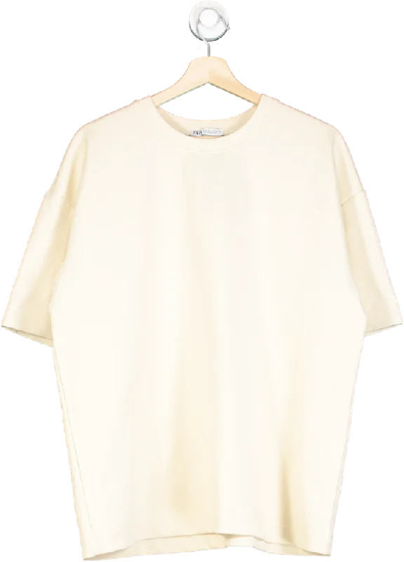 ZARA Cream Oversized Tee UK M