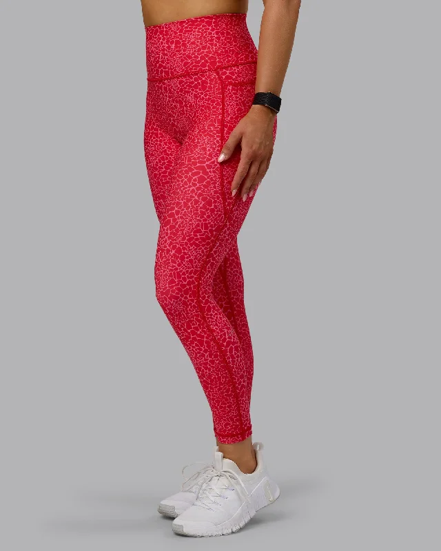 Fusion 7/8 Length Leggings - Red Vitality Print