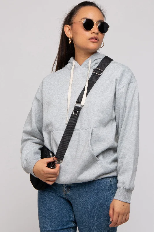 Heather Grey Basic Fleece Hoodie