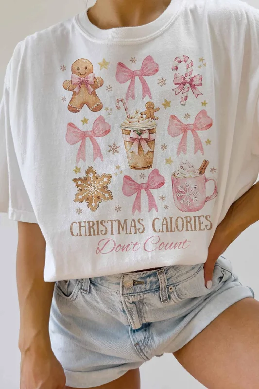 Christmas Calories Don't Count Graphic Tee In White