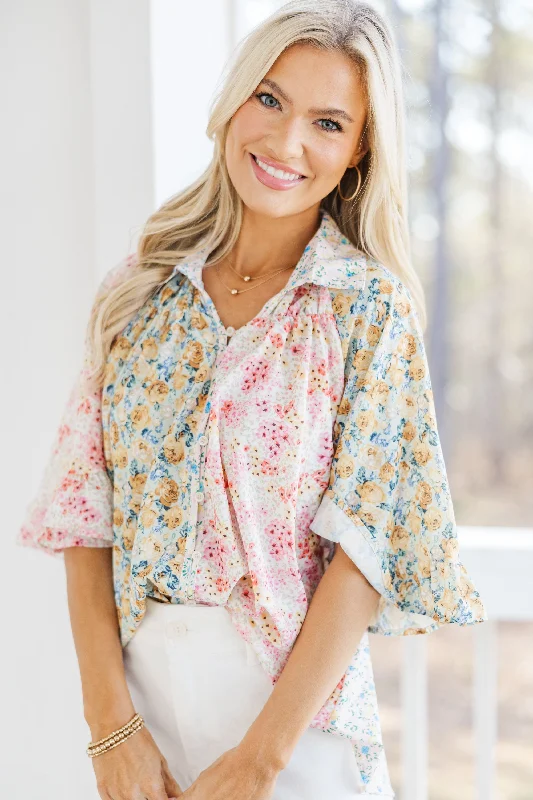 All That You Need Blush Pink Ditsy Floral Tunic