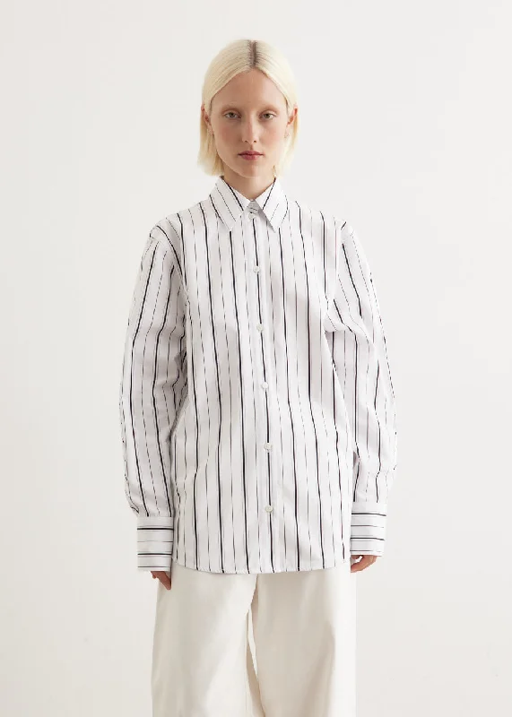Plus Size Women Wear Kimono Sleeve Striped Shirt