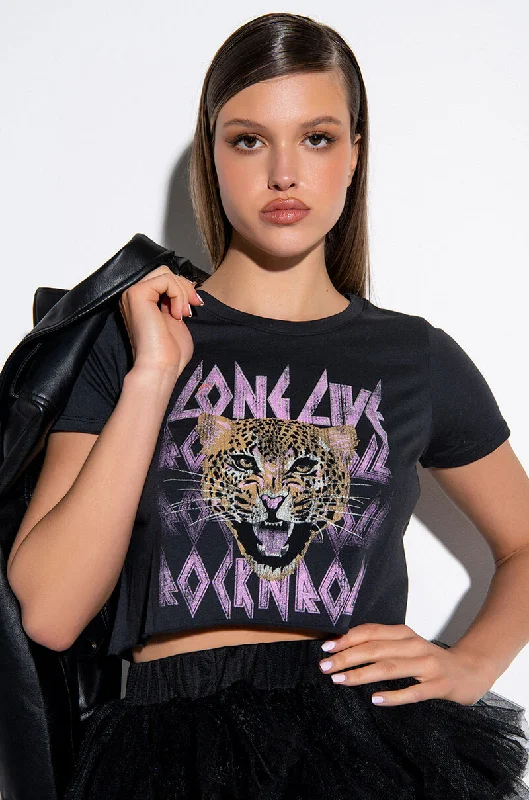 LONG LIVE ROCK N ROLL CROPPED GRAPHIC T