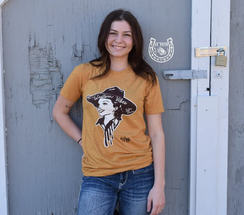 The Western Vibe Antique Gold Graphic Tee