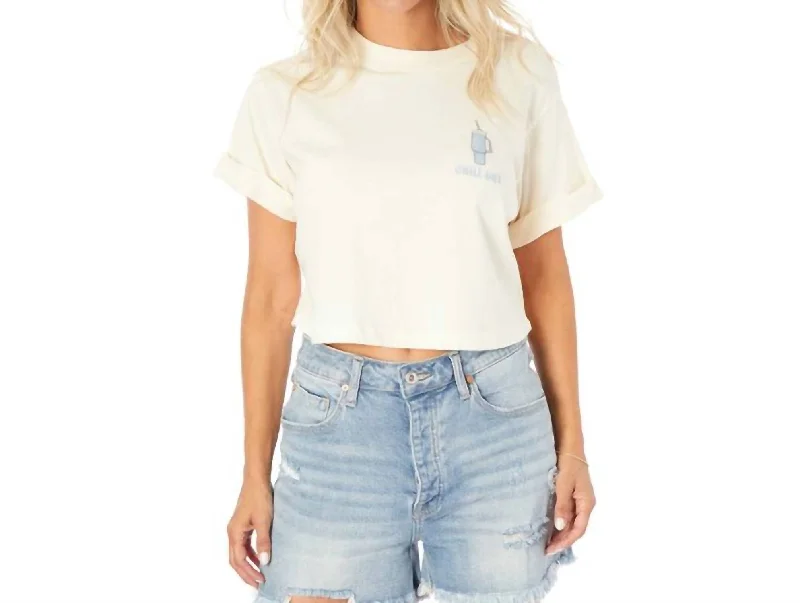 Chill Out Graphic Tee Top In White