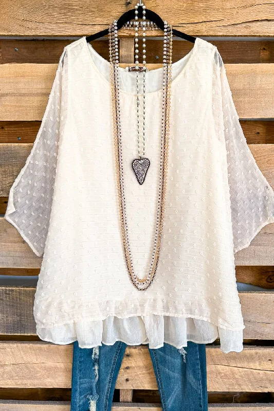 Swaying In The Breeze Tunic - Beige 90% COTTON