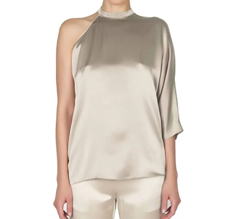 Linda One Shoulder Top In Champagne