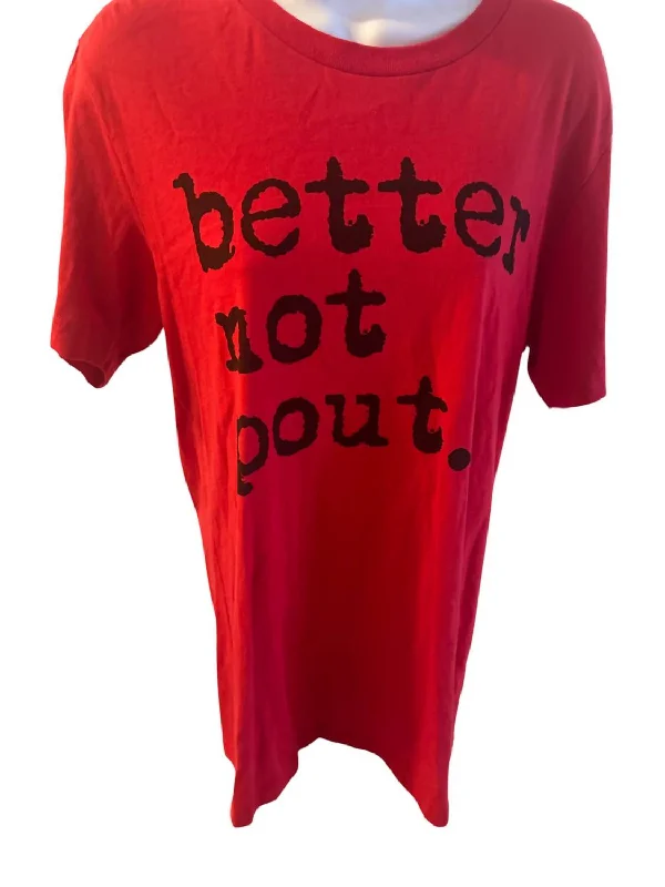 Women's Better Not Pout Graphic Tee In Red