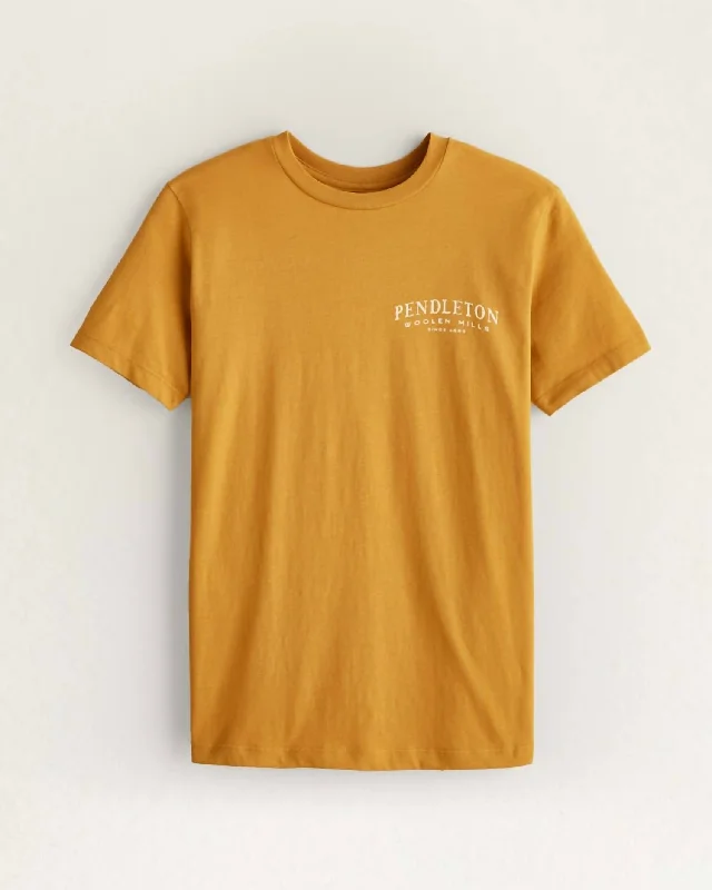 Womens Longhorn Graphic Tee Top In Old Gold