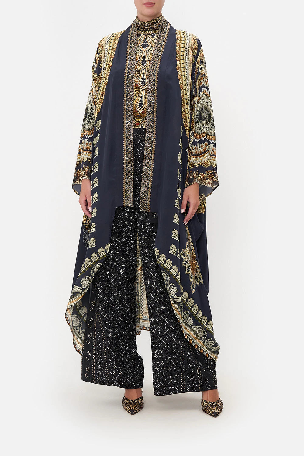 Women's Online Boutique Layer with Kimono Collar - Its All Over Torero