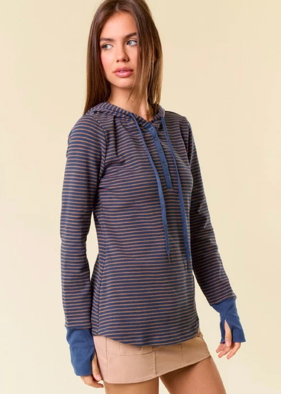 Sloane Striped Thumbhole Hoodies - 4 colors!