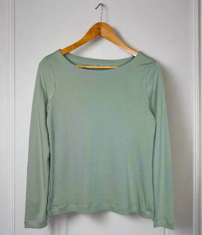 Green Cotton Long Sleeve Top