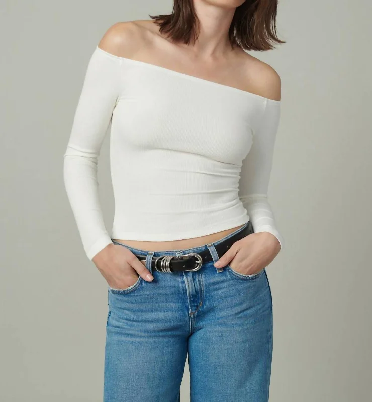 Devin Off The Shoulder Top In White