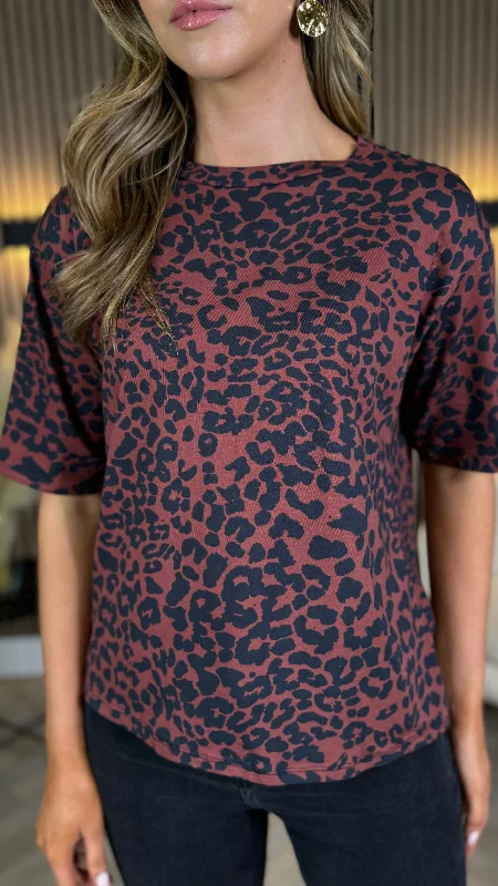 Dawson Burgundy Leopard Print Top