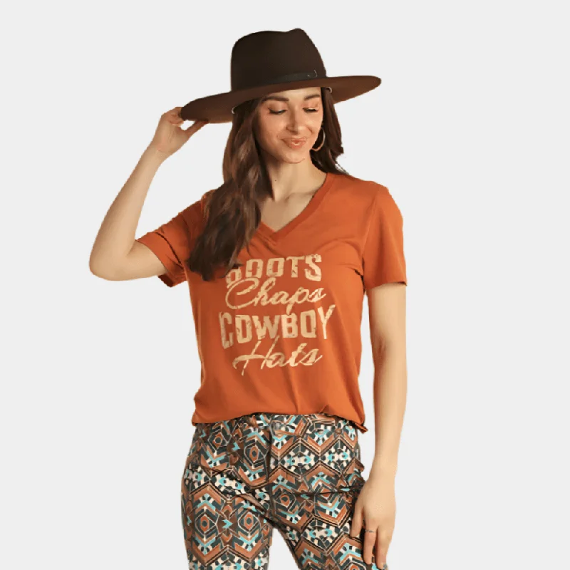 Rock and Roll Denim Cowboy Graphic Tee Shirt