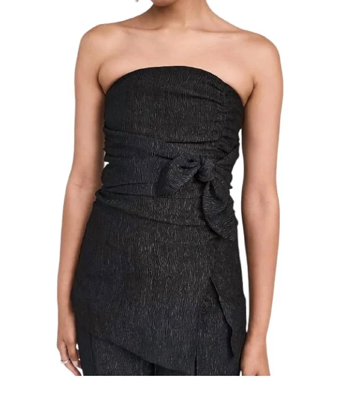 Strapless Stretch-Crepe Top In Black