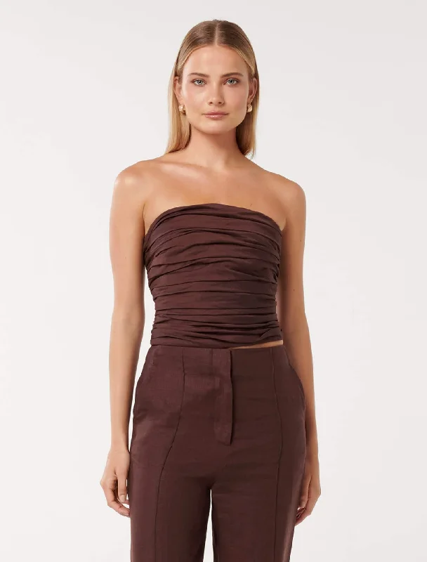 Laia Tucked Strapless Top