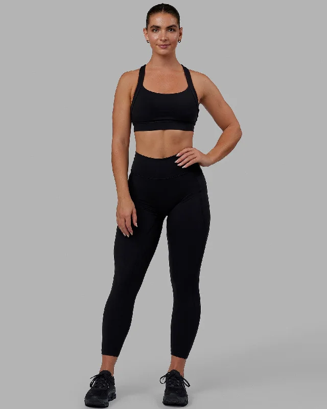 Fusion 7/8 Length Leggings With Pockets - Black