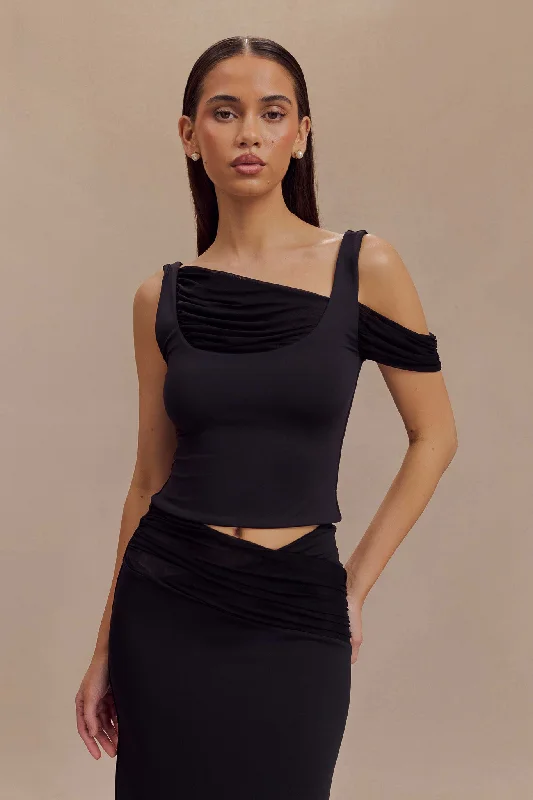 Jules Recycled Nylon And Mesh Sleeveless Top - Black