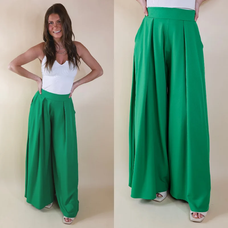 Urban Wonders Wide Leg Pants in Green