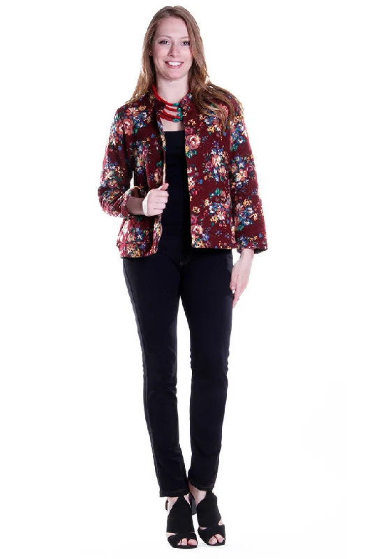 Burgundy Floral Jacket