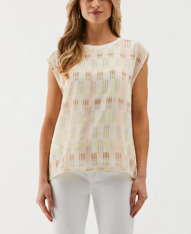 Crosshatch Print Top