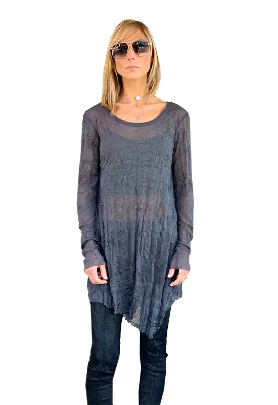 Nolia Sheer Mesh Top - Grey