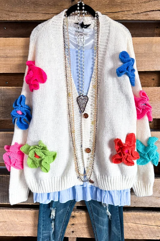 Pockets Full Of Daisies Cardigan - Ivory