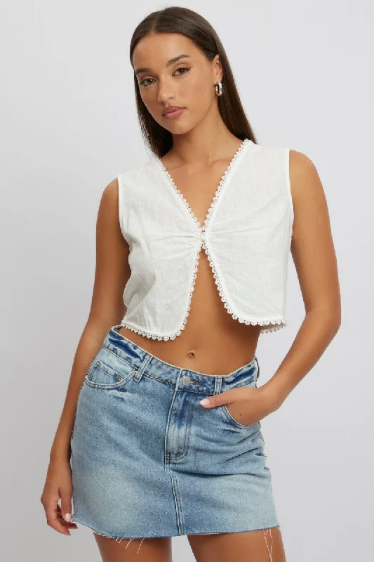 White Sleeveless Top