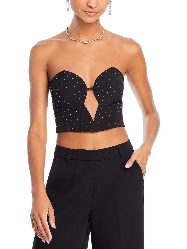 Womens Studded Bustier Strapless Top