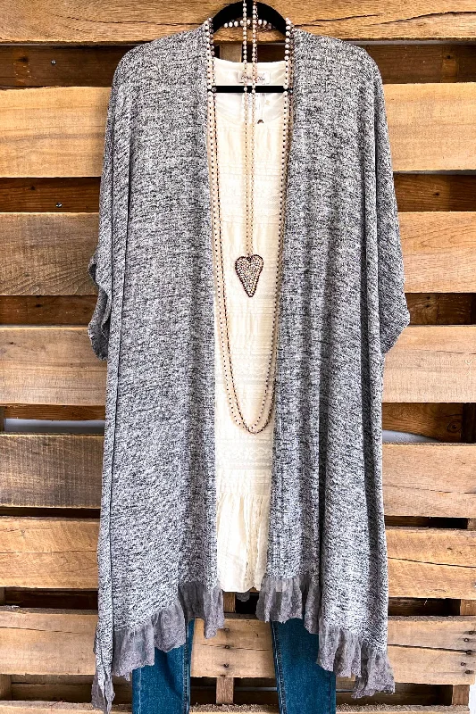 Full Of Promises Oversized Cardigan - Light Grey