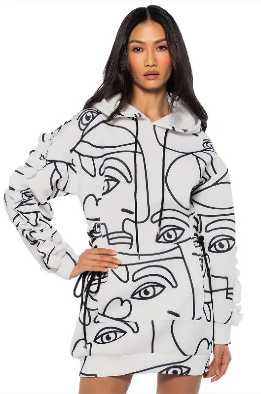 BROOKLYN ABSTRACT SCUBA SWEATSHIRT DRESS