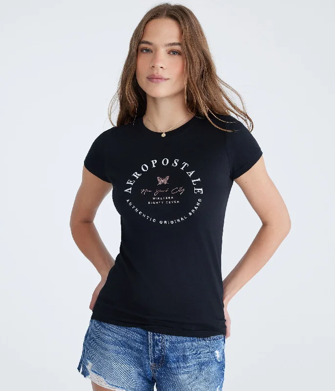 Aeropostale Butterfly Foil Graphic Tee