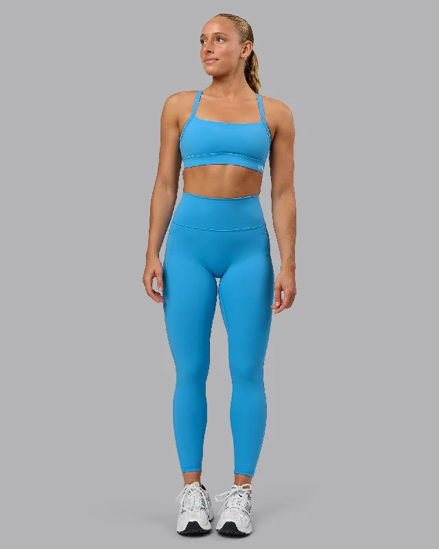 Fusion Full Length Leggings with Pockets - Azure Blue