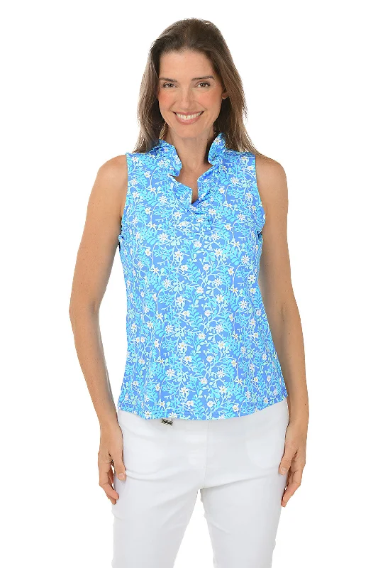 Spring Garden UPF50+ Ruffle Sleeveless Top