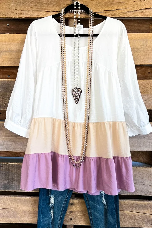 Amethyst Gaze Tunic - White/Amethyst