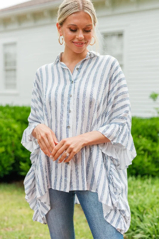 Looking For You Blue Striped Tunic