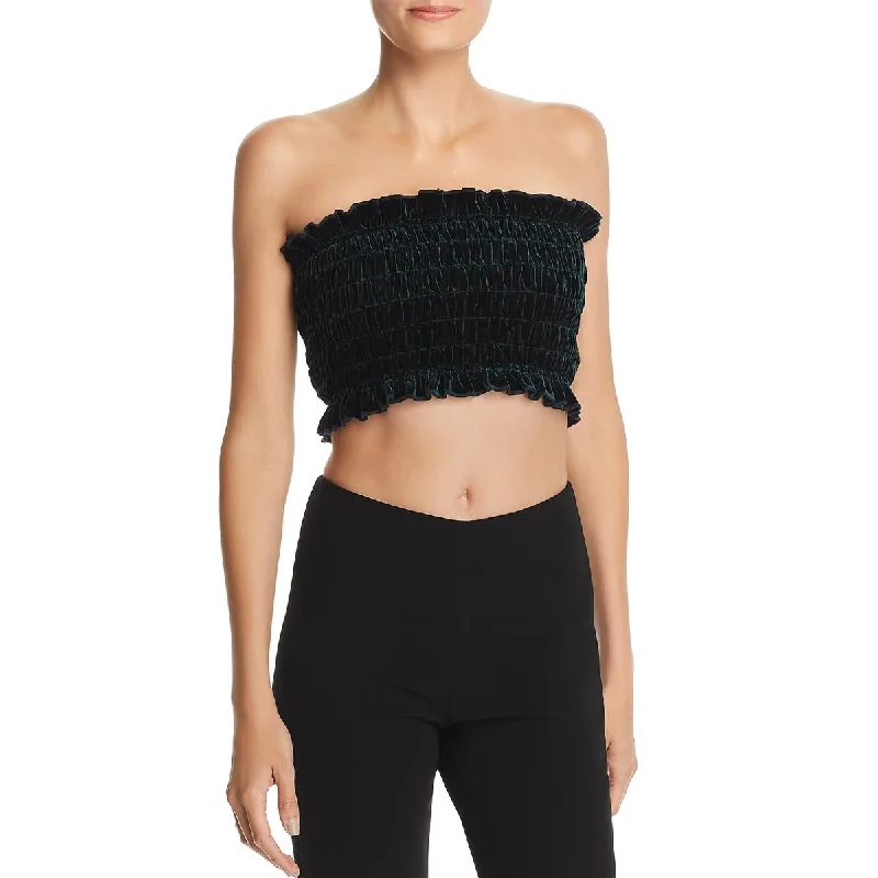 Lucia Womens Velvet Strapless Tube Top