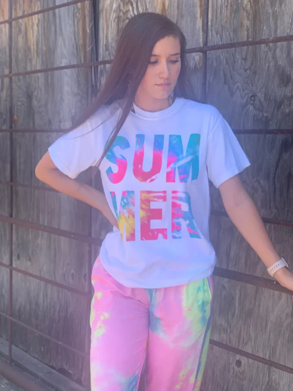 Summer Tye Dye Letter Graphic Tee