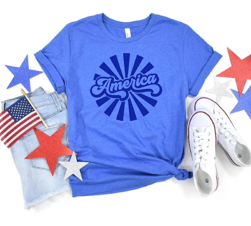 Retro America Graphic Tee In Blue