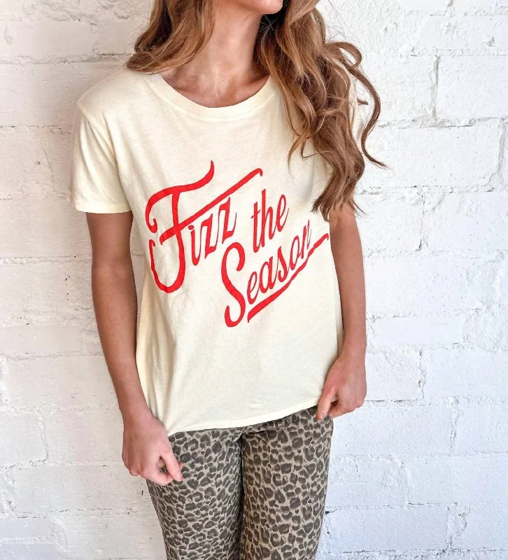 Fizzthe Season Graphic Tee Top In Eggnog