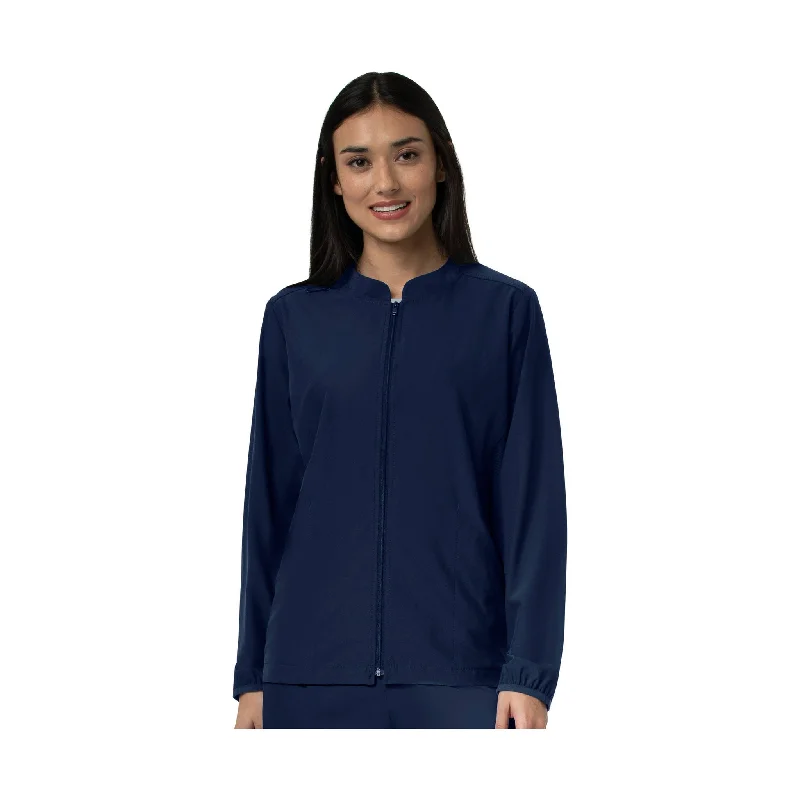 Carhartt Women's Front Zip Scrub Jacket - Navy FINAL SALE