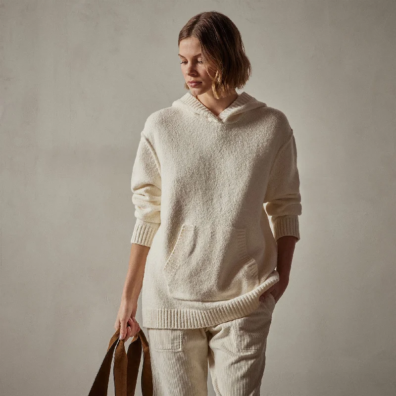 Cotton Cashmere Oversize Hoodie - Ivory