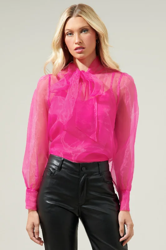 Clayton Organza Puff Long Sleeve Top