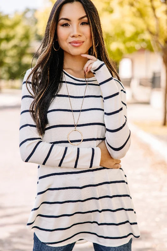 This Is The One Navy Blue Striped Tunic