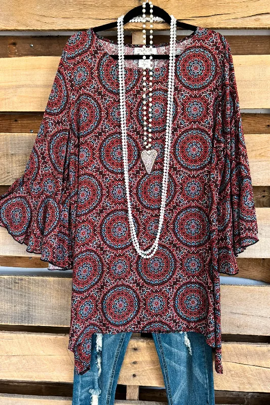 Caught My Eyes Tunic - Rust