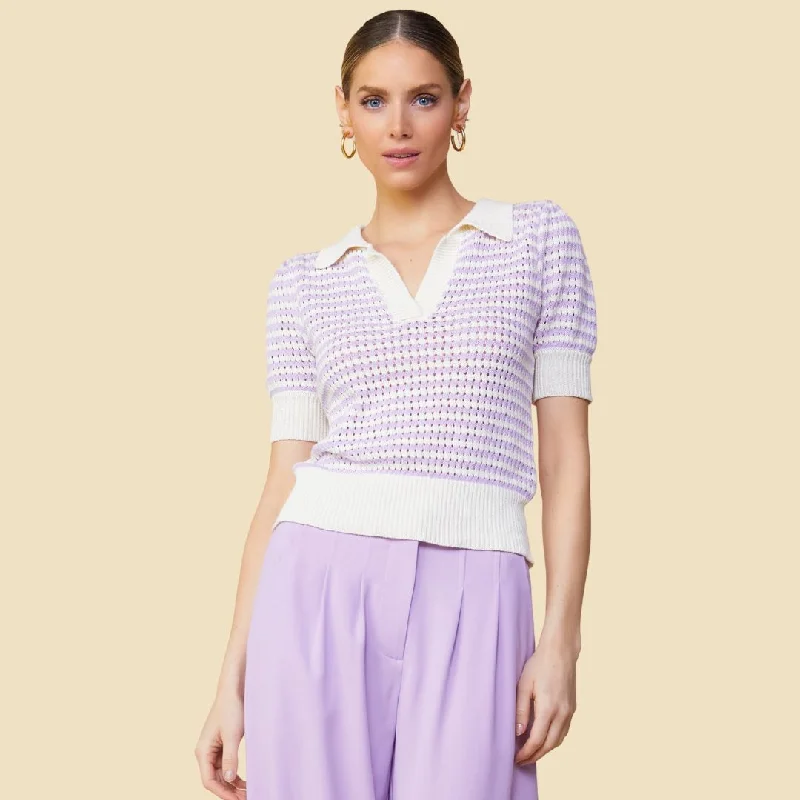 Pointelle Knit Top (Lilac)